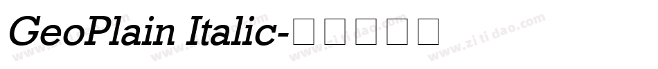 GeoPlain Italic字体转换